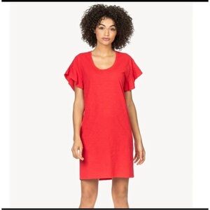 Lilla P Vibrant Red Ruffled Sleeve Dress